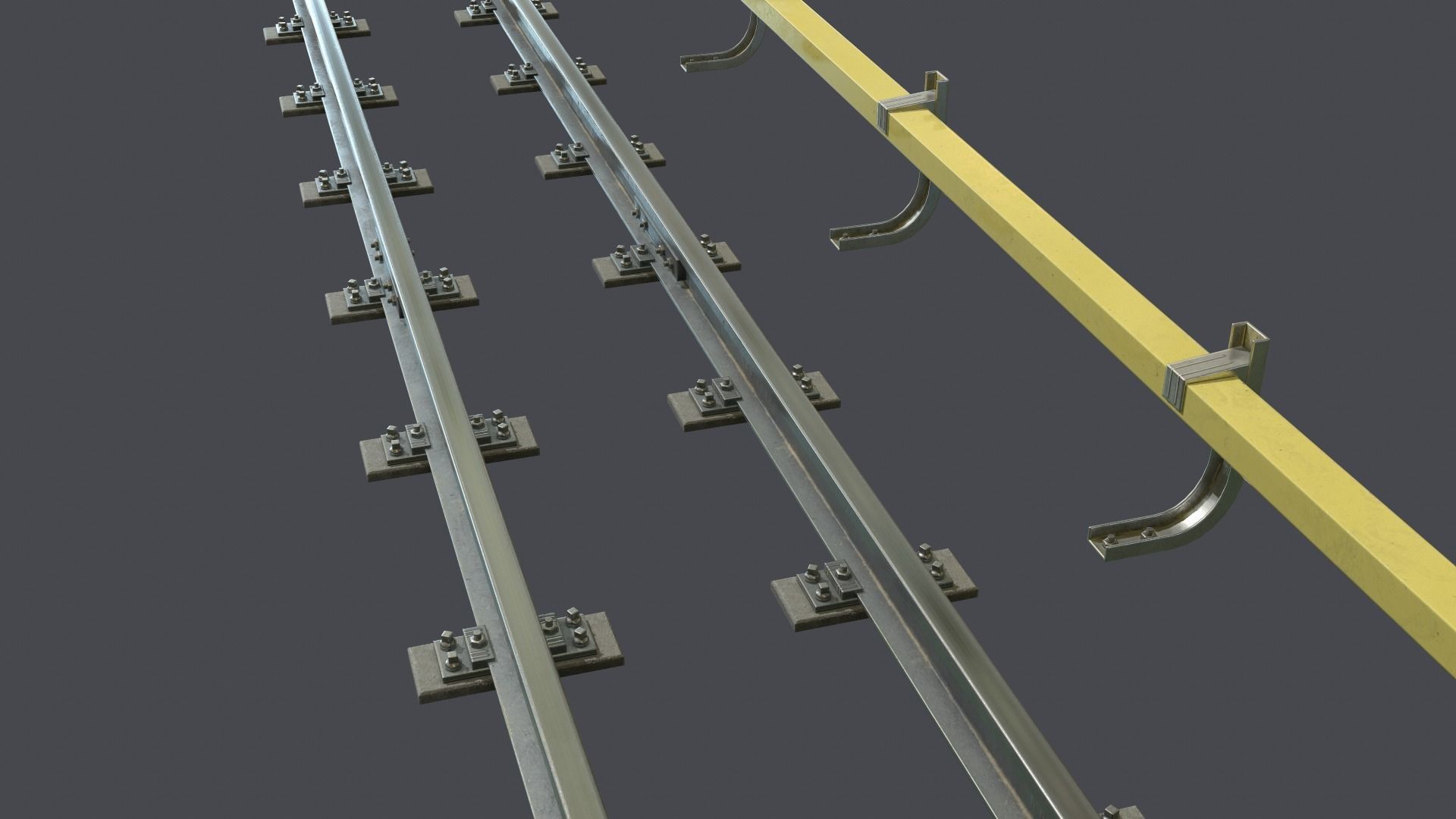 Underground metro railway Low-poly 3D model_7
