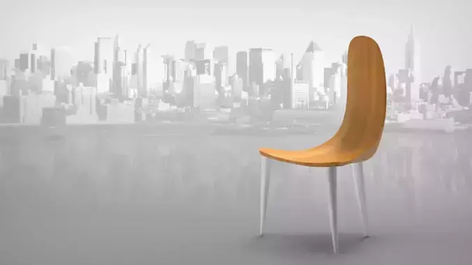 chairfurniture york city skyline in wooden chair 3D model