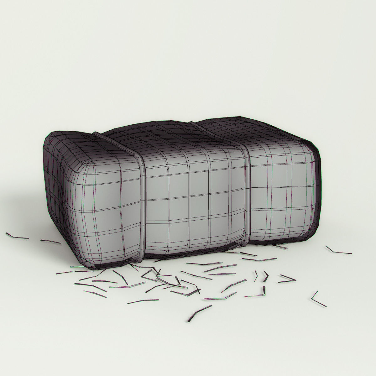 Hay bale 3D model_4