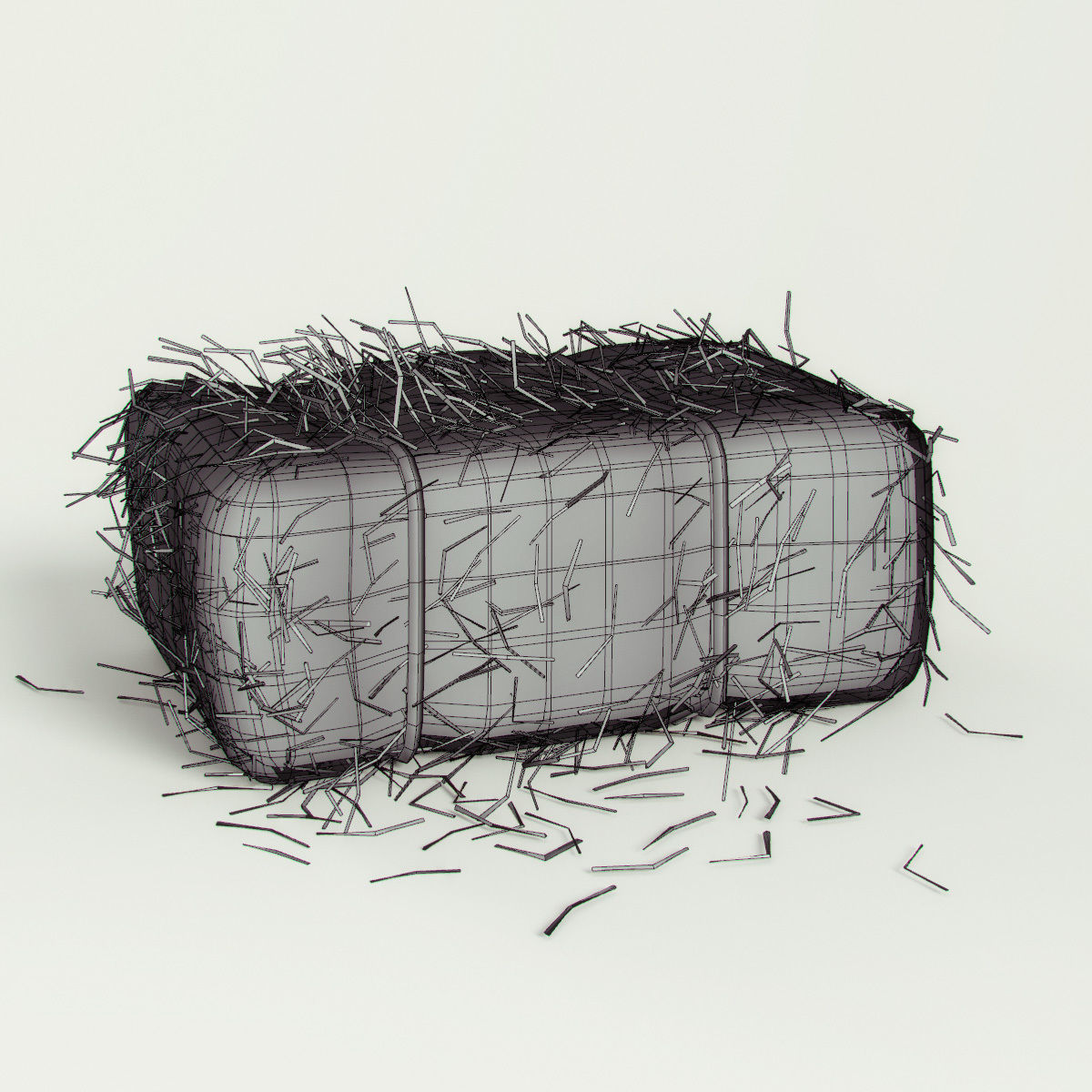 Hay bale 3D model_3