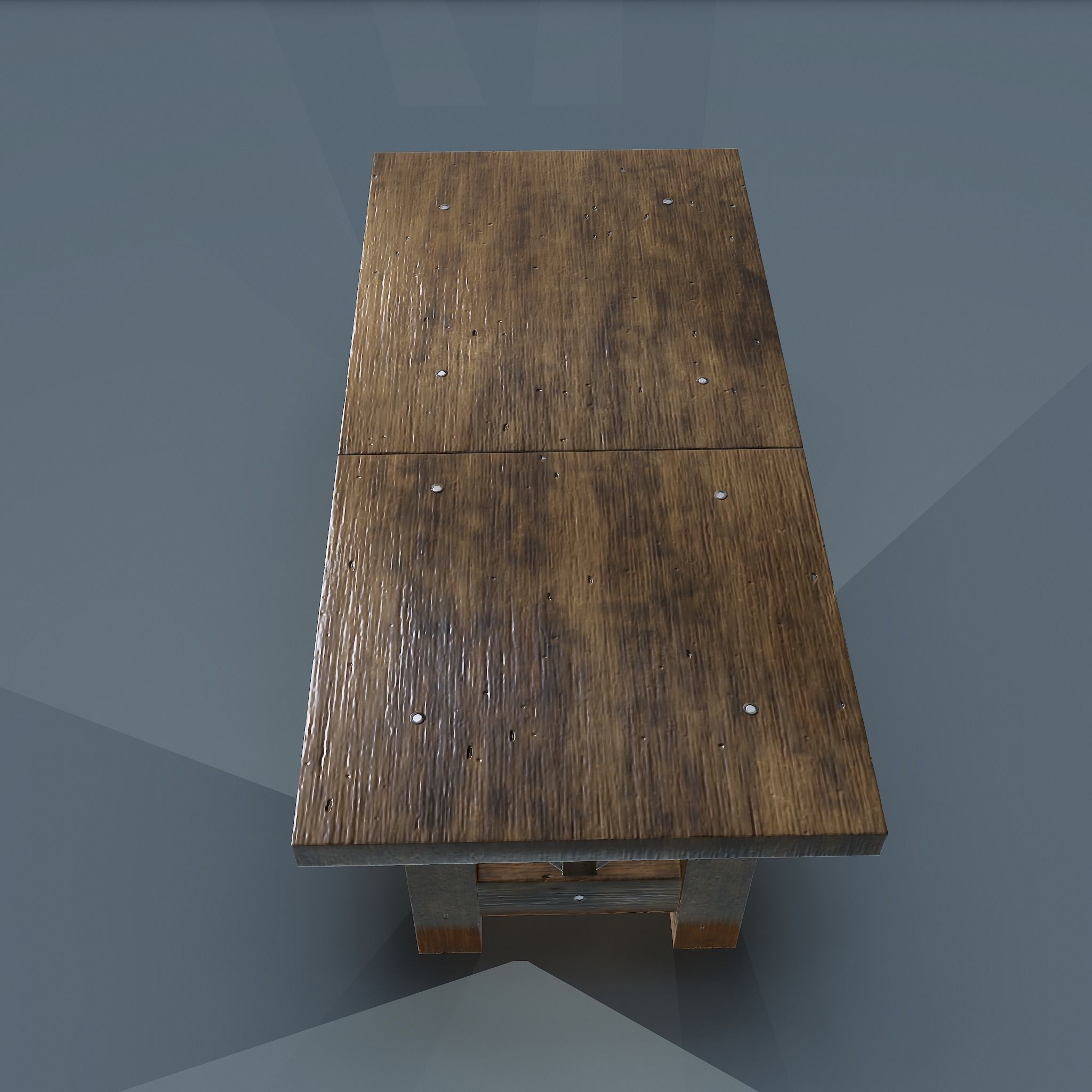 Wooden Table Low-poly 3D model_12