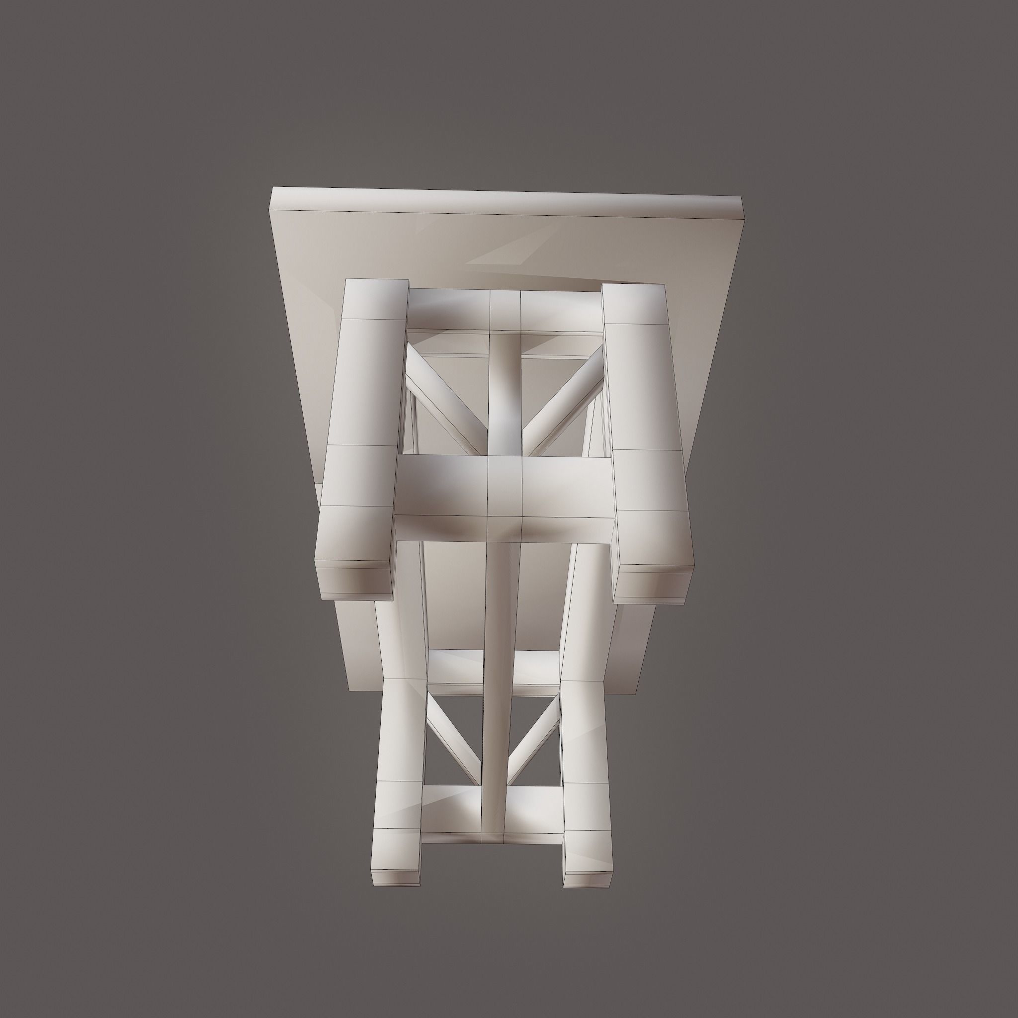 Wooden Table Low-poly 3D model_32