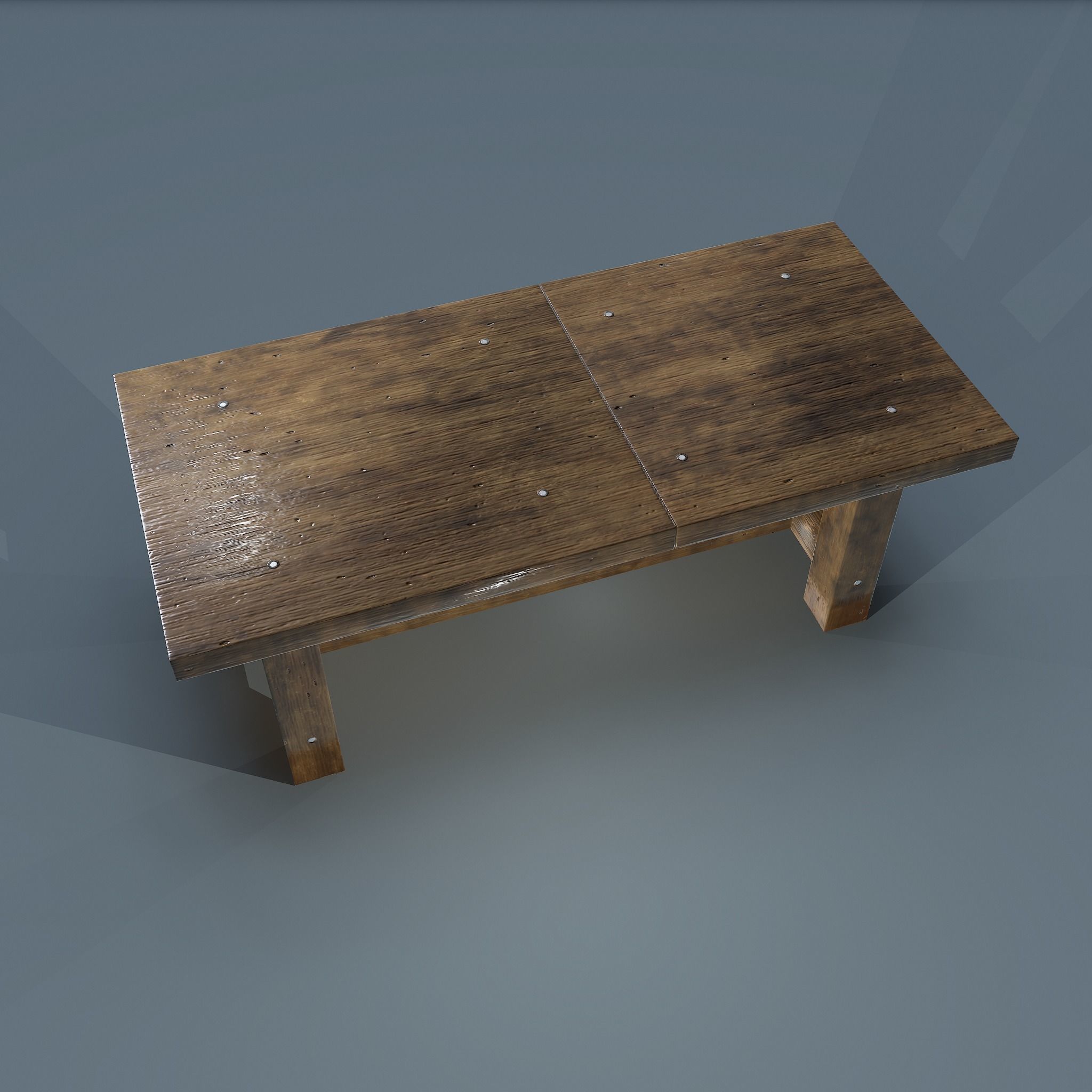 Wooden Table Low-poly 3D model_15