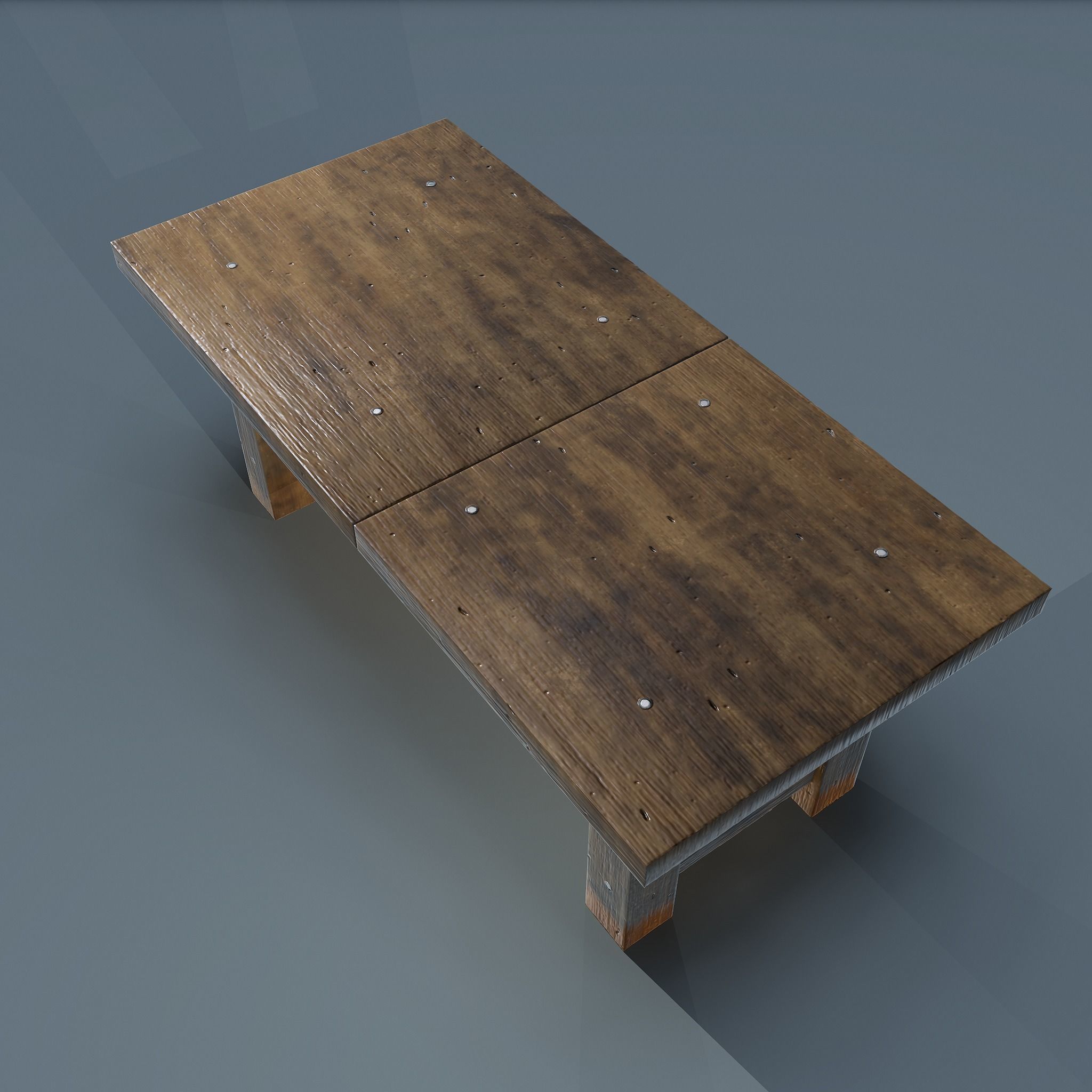Wooden Table Low-poly 3D model_13