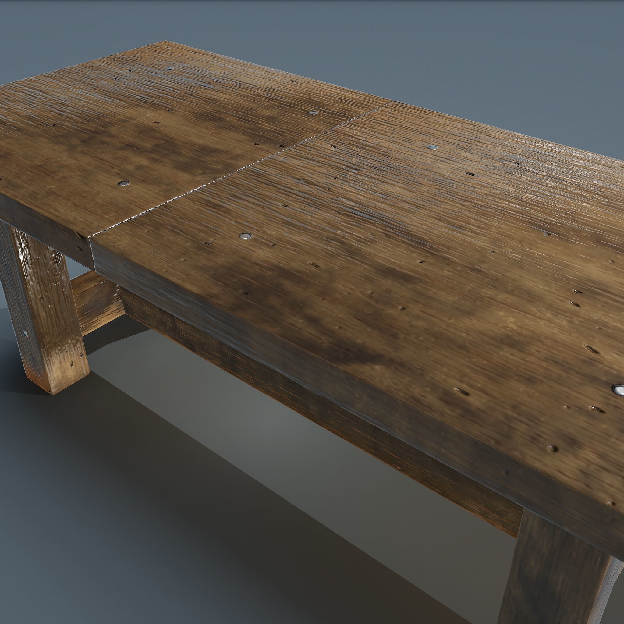 Wooden Table Low-poly 3D model_21
