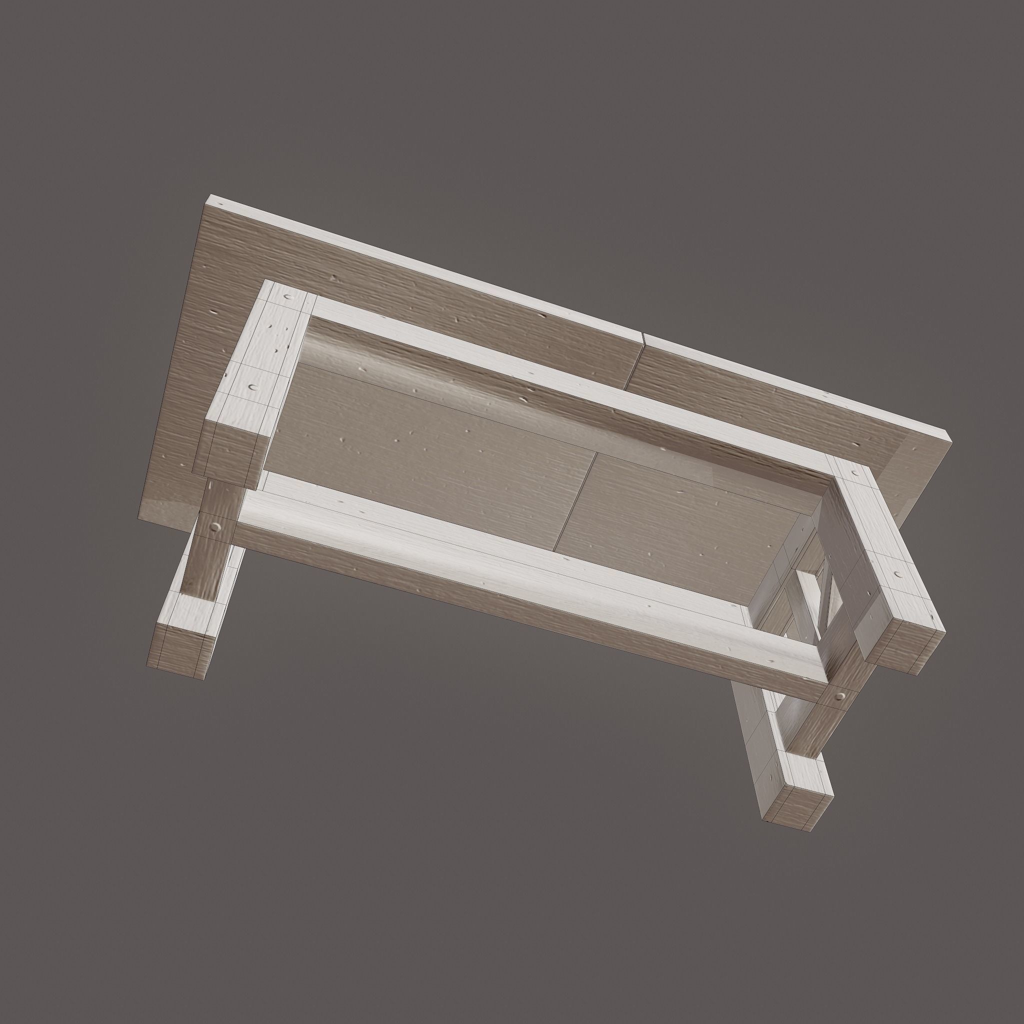 Wooden Table Low-poly 3D model_31