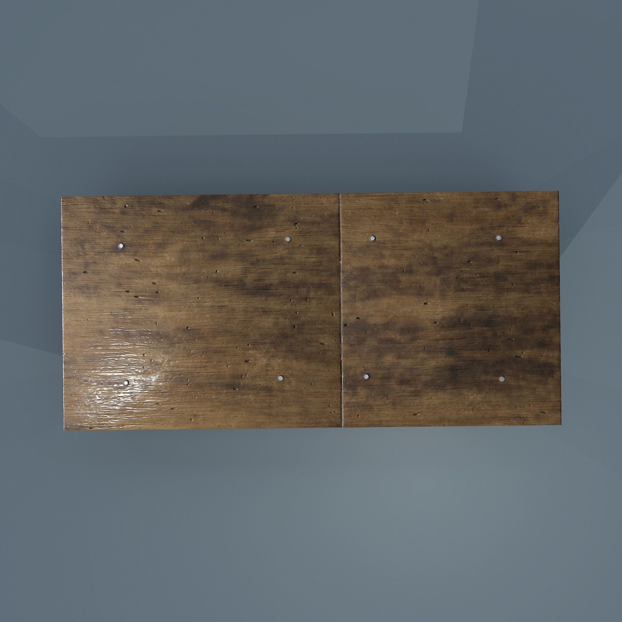 Wooden Table Low-poly 3D model_19