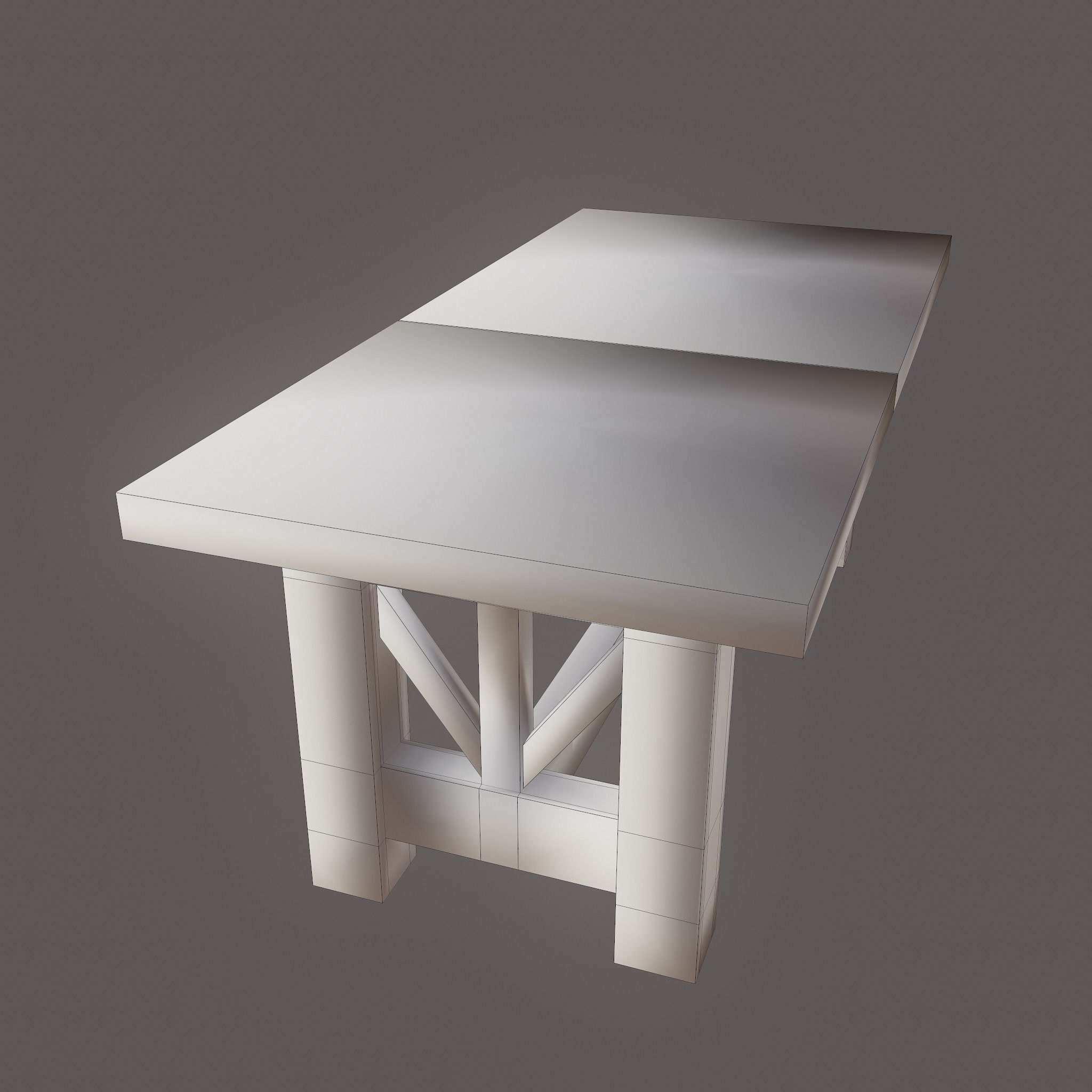 Wooden Table Low-poly 3D model_34