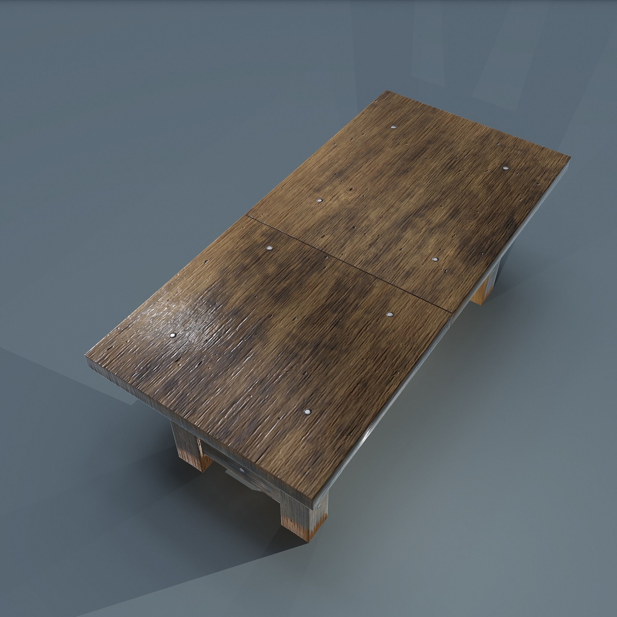 Wooden Table Low-poly 3D model_11