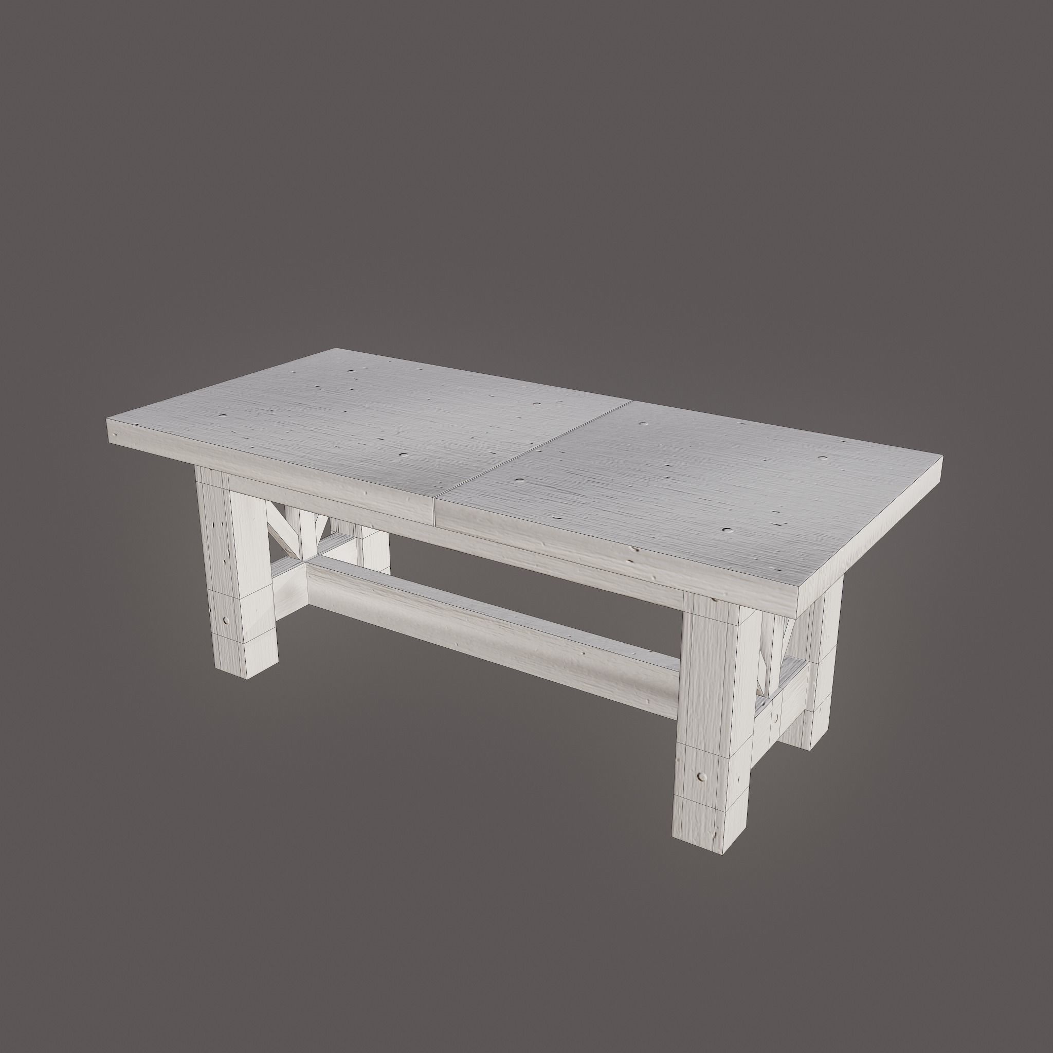 Wooden Table Low-poly 3D model_28