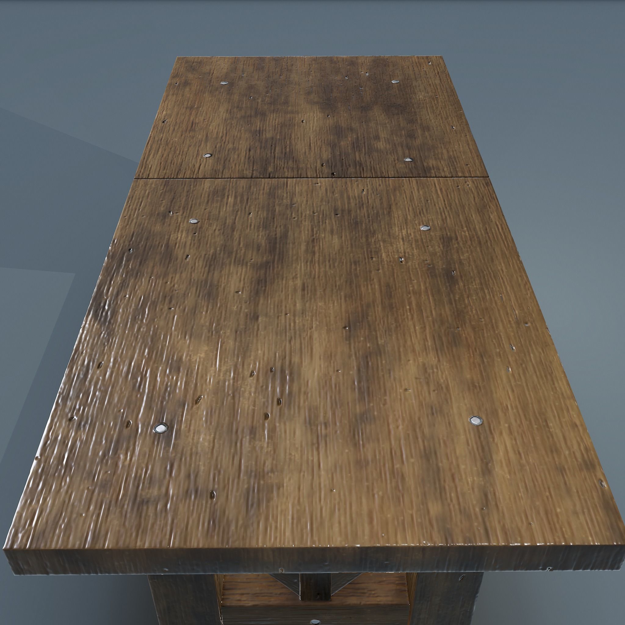 Wooden Table Low-poly 3D model_23
