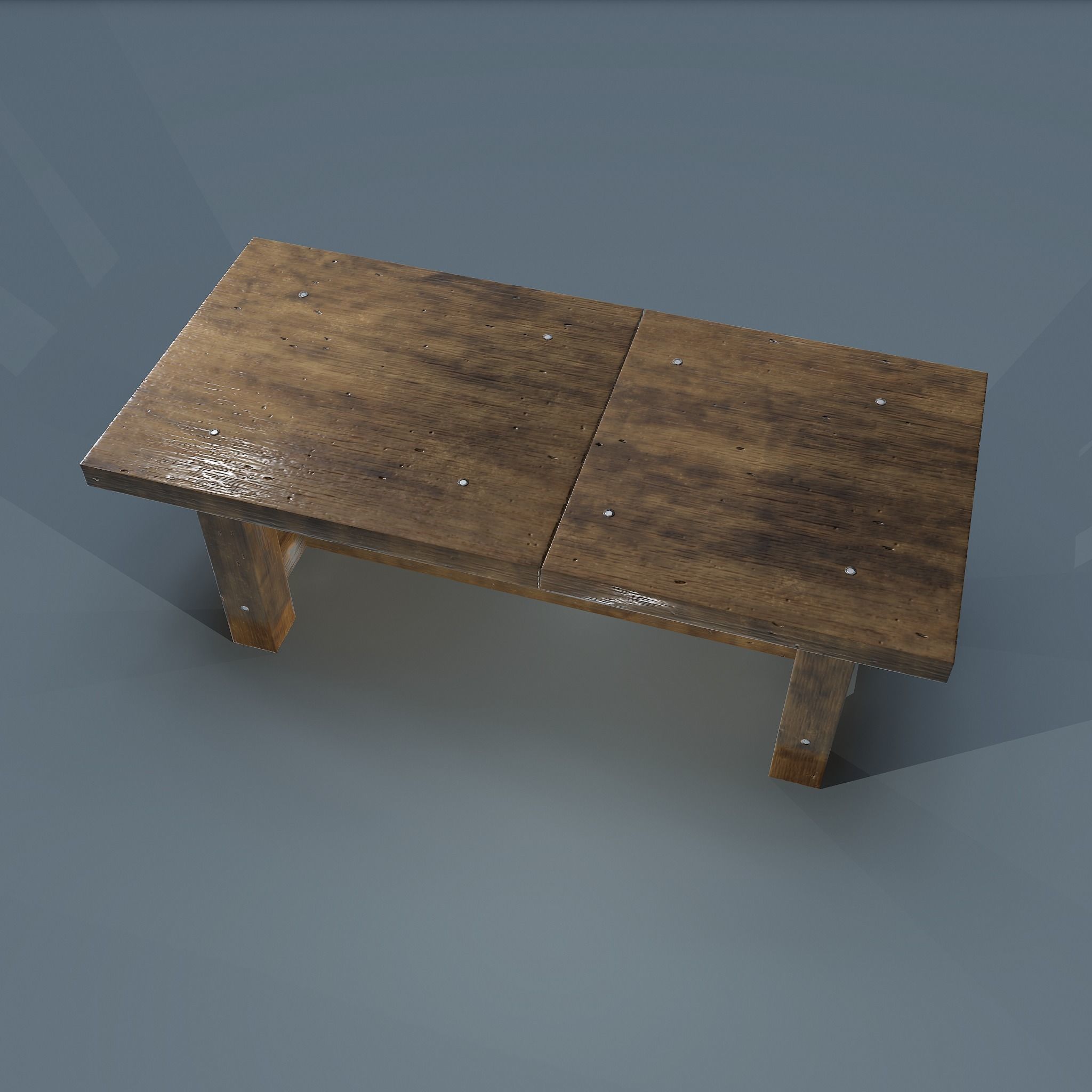 Wooden Table Low-poly 3D model_14
