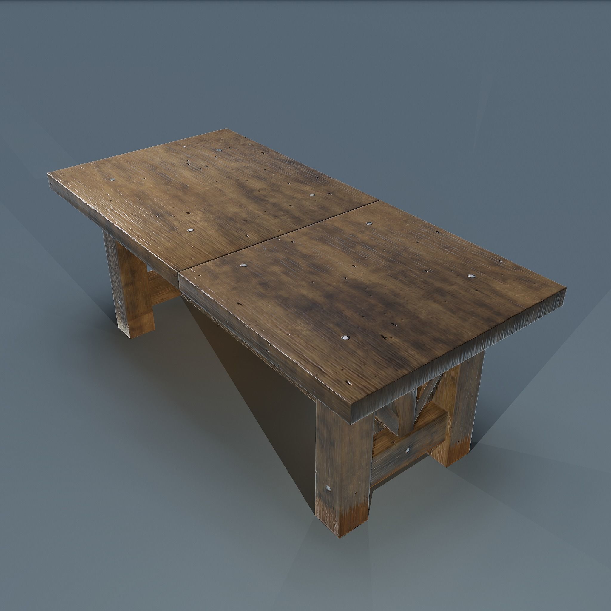 Wooden Table Low-poly 3D model_3
