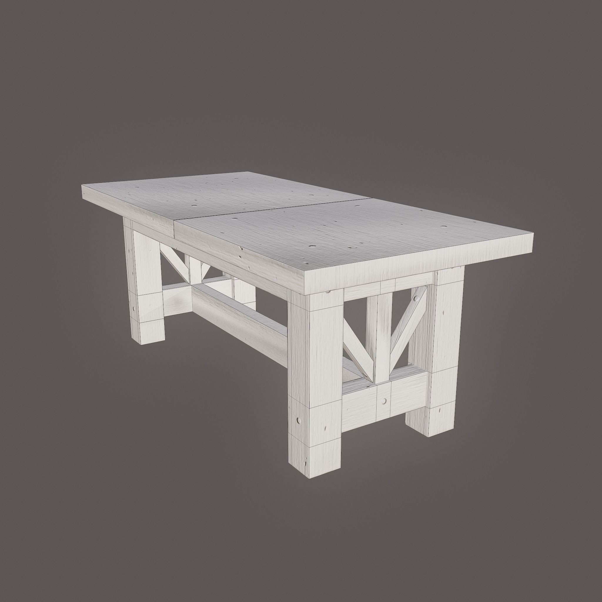 Wooden Table Low-poly 3D model_29