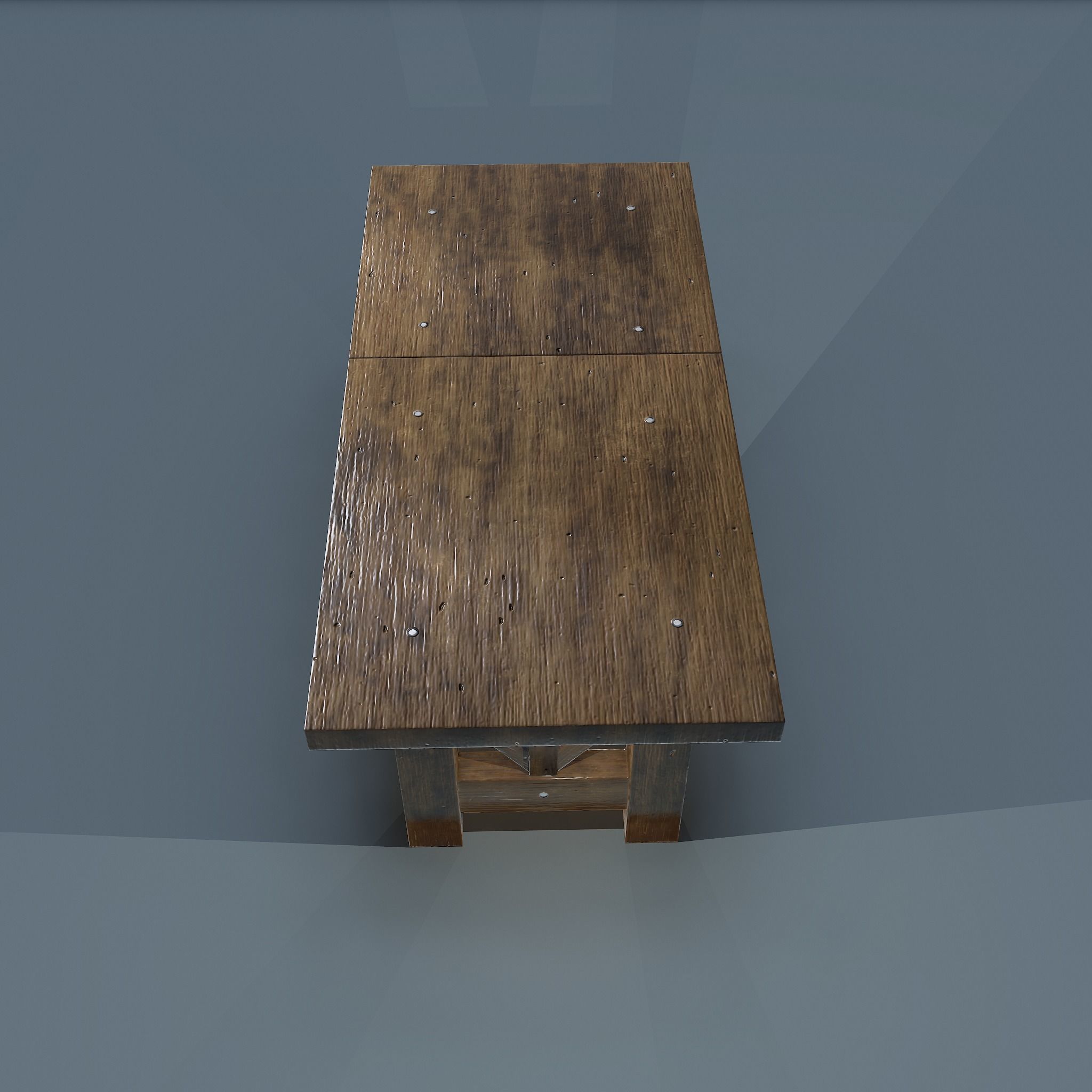 Wooden Table Low-poly 3D model_16