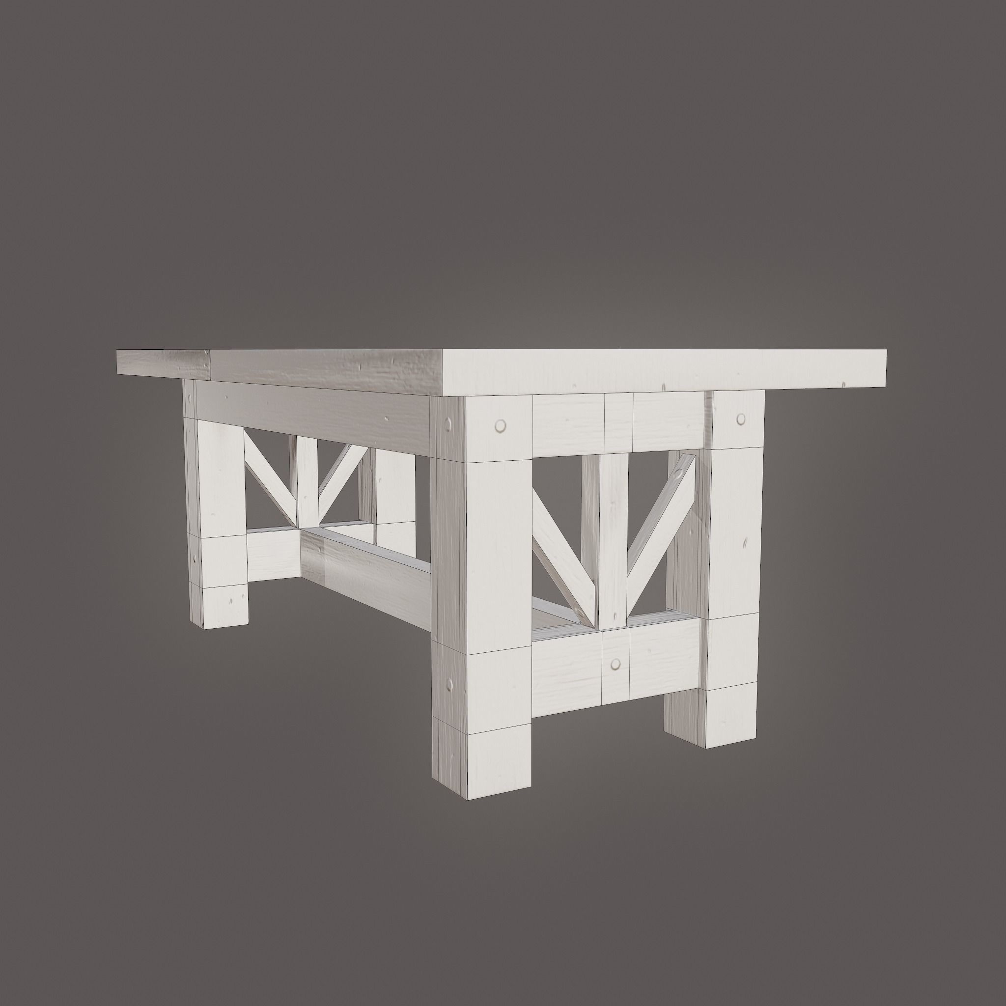 Wooden Table Low-poly 3D model_30