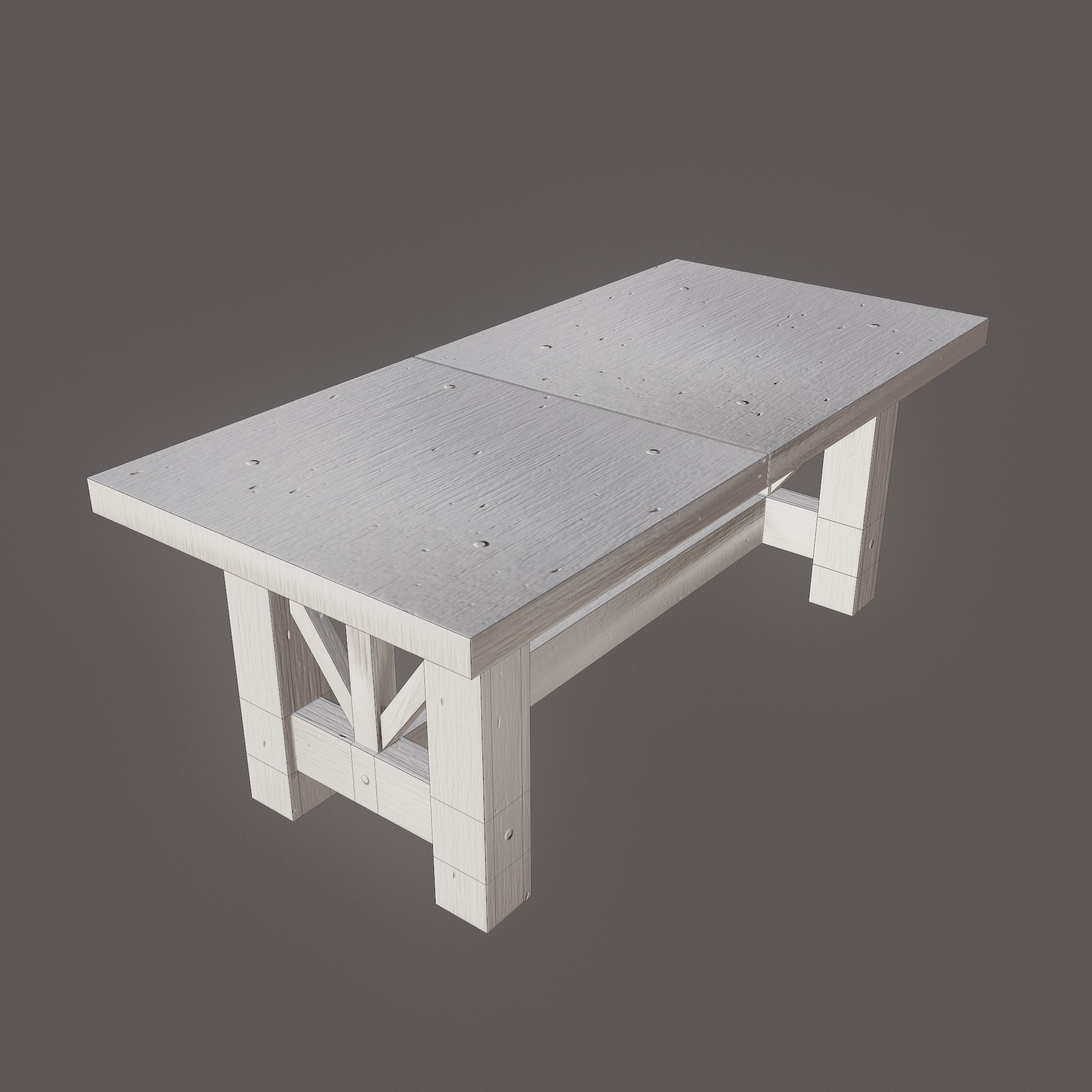 Wooden Table Low-poly 3D model_33