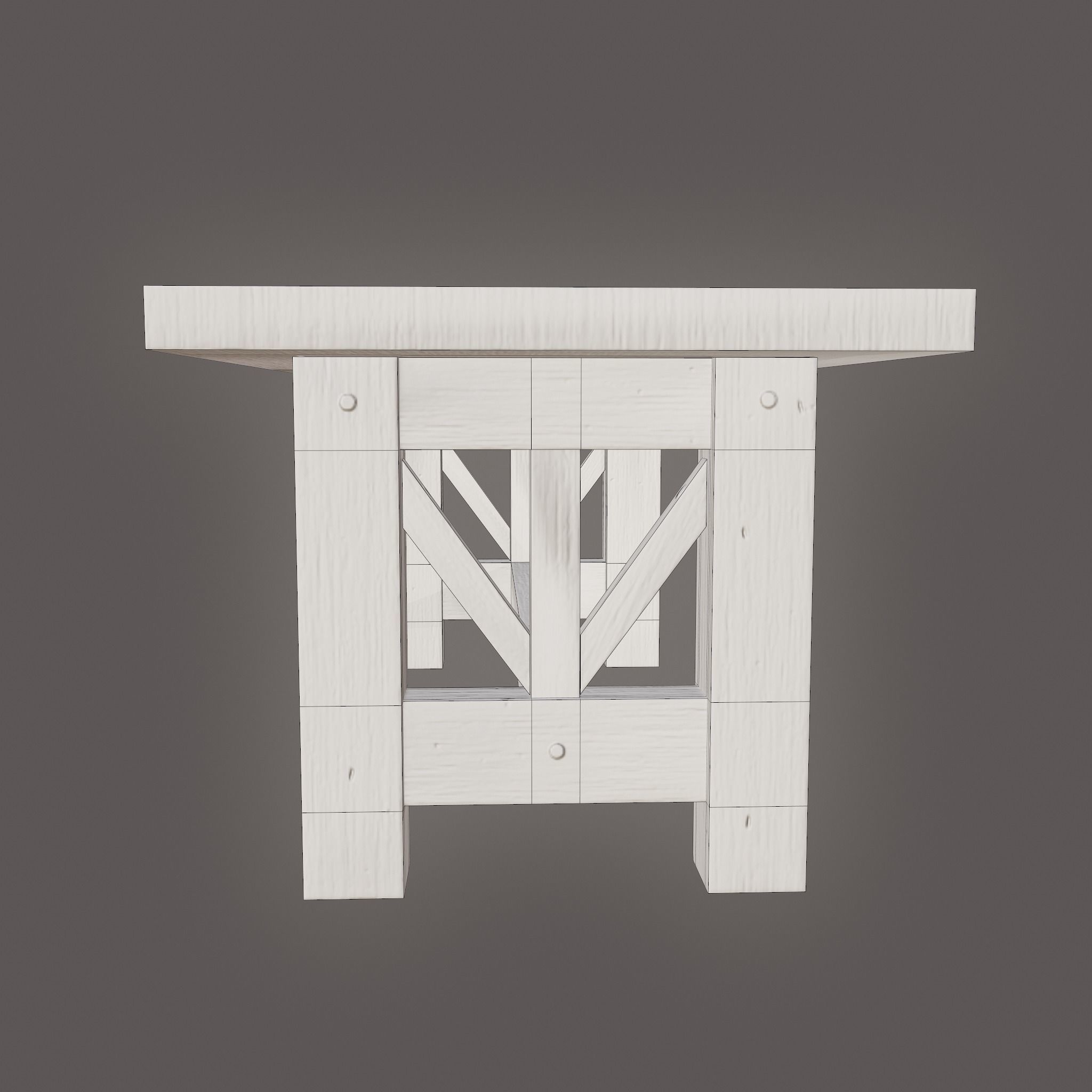 Wooden Table Low-poly 3D model_35