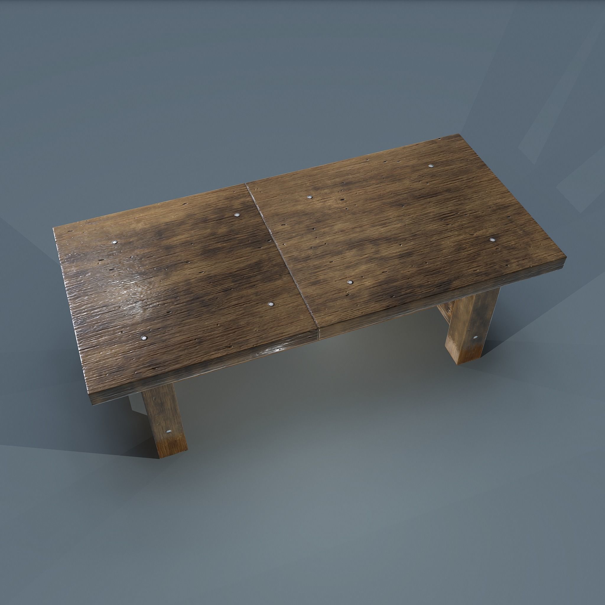 Wooden Table Low-poly 3D model_17