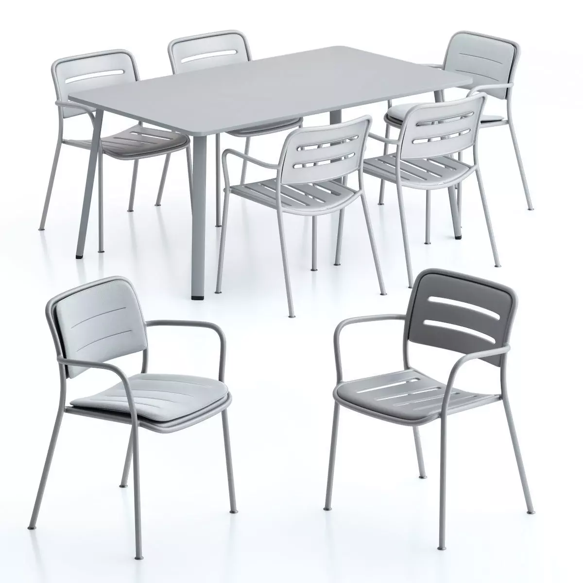 Kettal Village Table and Chair 3D model