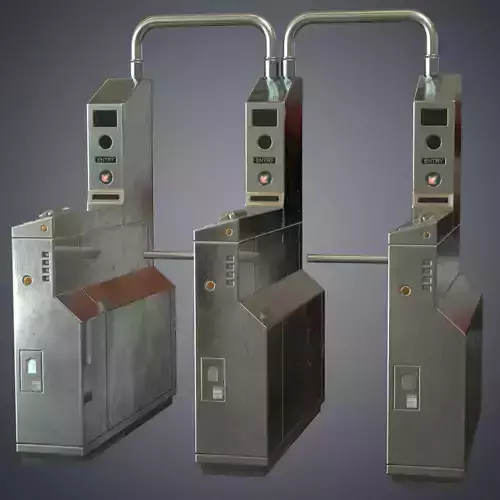 Metro ticket barriers Low-poly 3D model