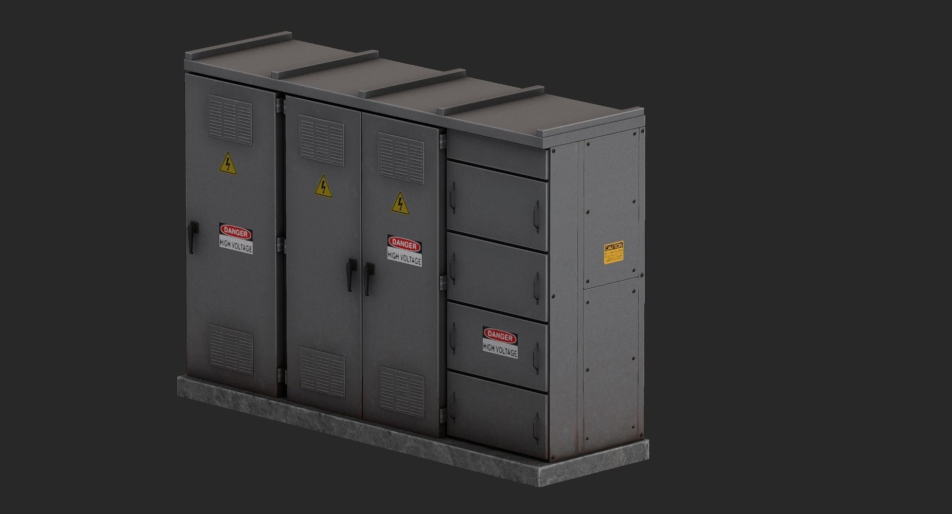 Electrical Box 2 Low-poly 3D model_2