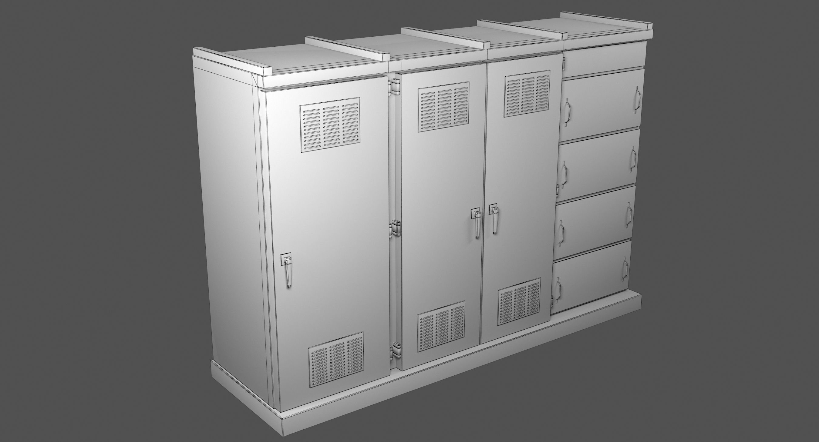 Electrical Box 2 Low-poly 3D model_4