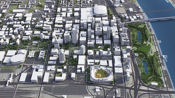 St Louis Low-poly 3D model 6