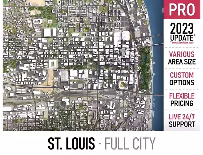 St Louis Low-poly 3D model