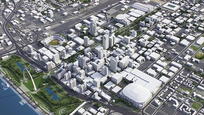 St Louis Low-poly 3D model 4