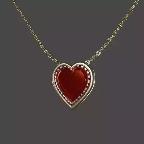 Ruby heart  Necklace