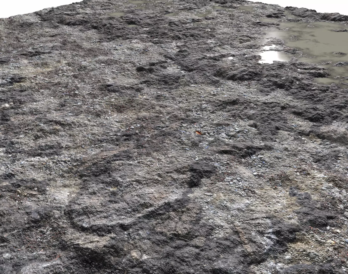 Rocky terrain with puddles and gravel PBR Texture_0