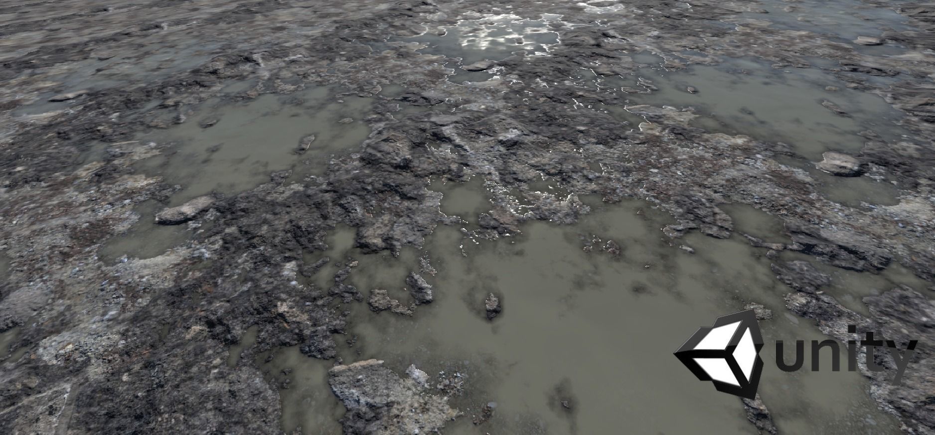 Rocky terrain with puddles and gravel PBR Texture_13