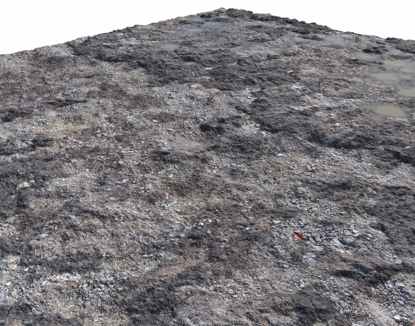 Rocky terrain with puddles and gravel PBR Texture_9