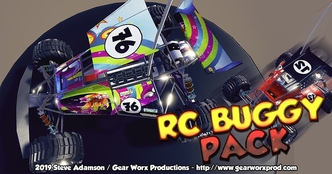 RC Buggy Pack Low-poly 3D model