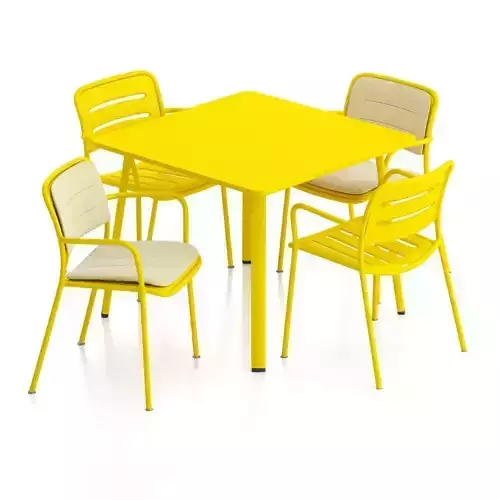 Kettal Village Table and Chair 2 3D model