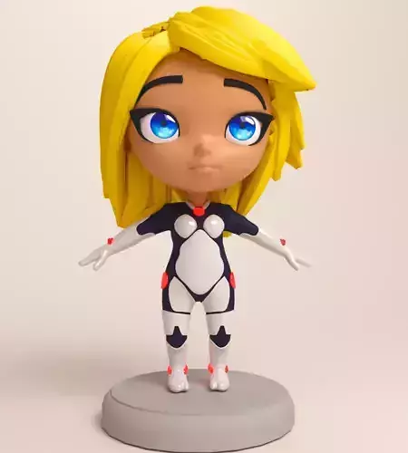 Sci-fi girl character rigged 3D model