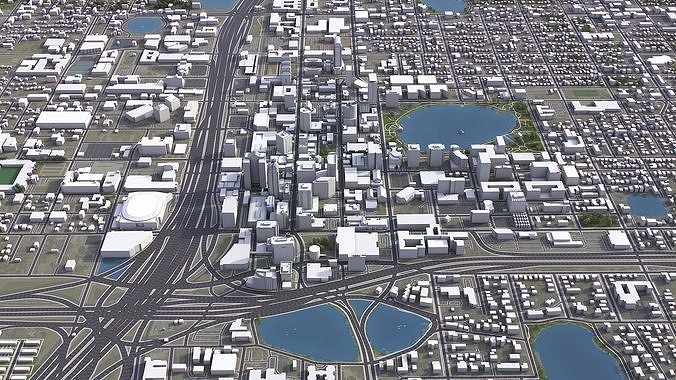 Orlando - 3D City Model Low-poly 3D model 3