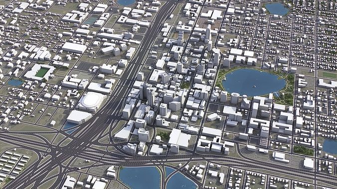 Orlando - 3D City Model Low-poly 3D model 7