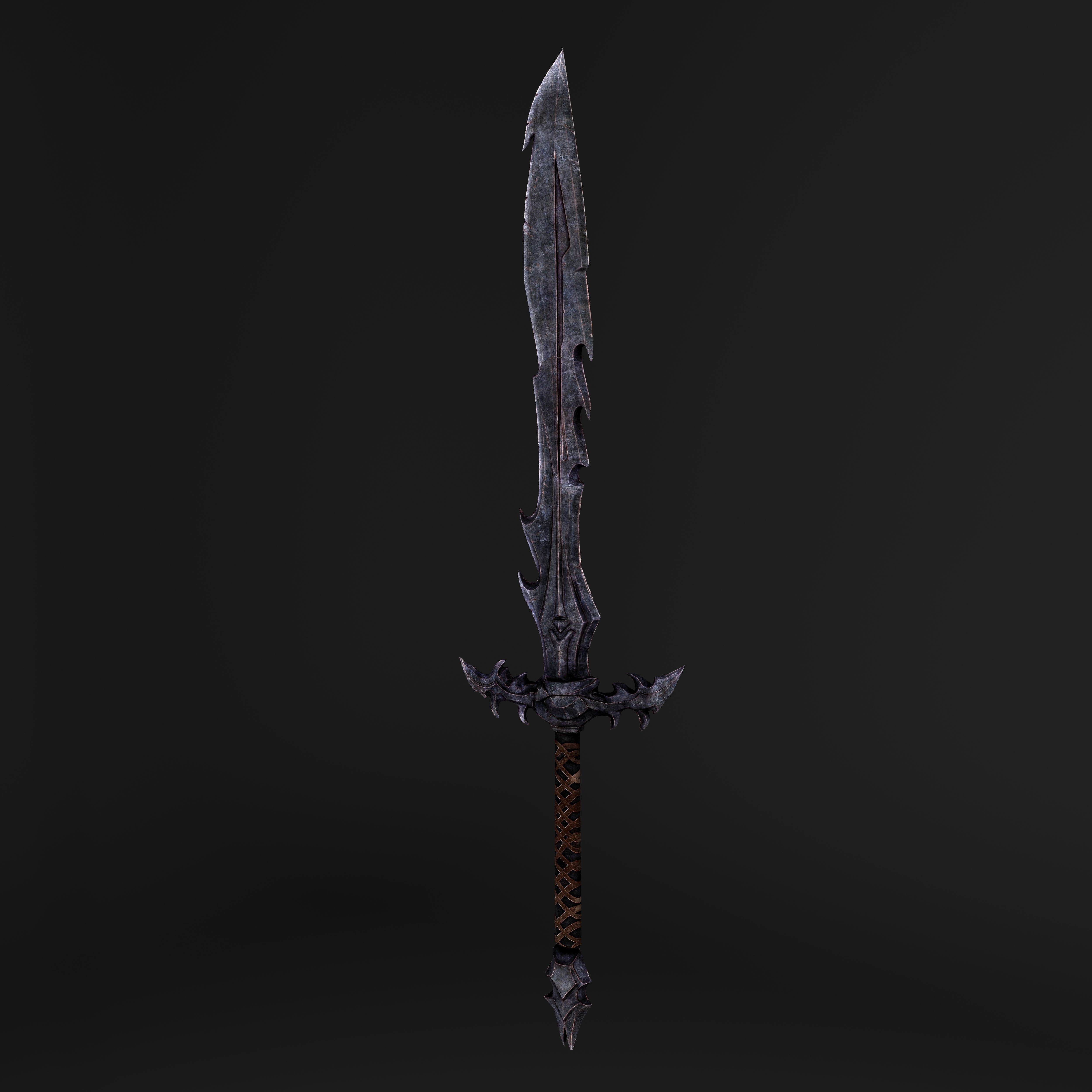 Hook Sword Low-poly 3D model_8