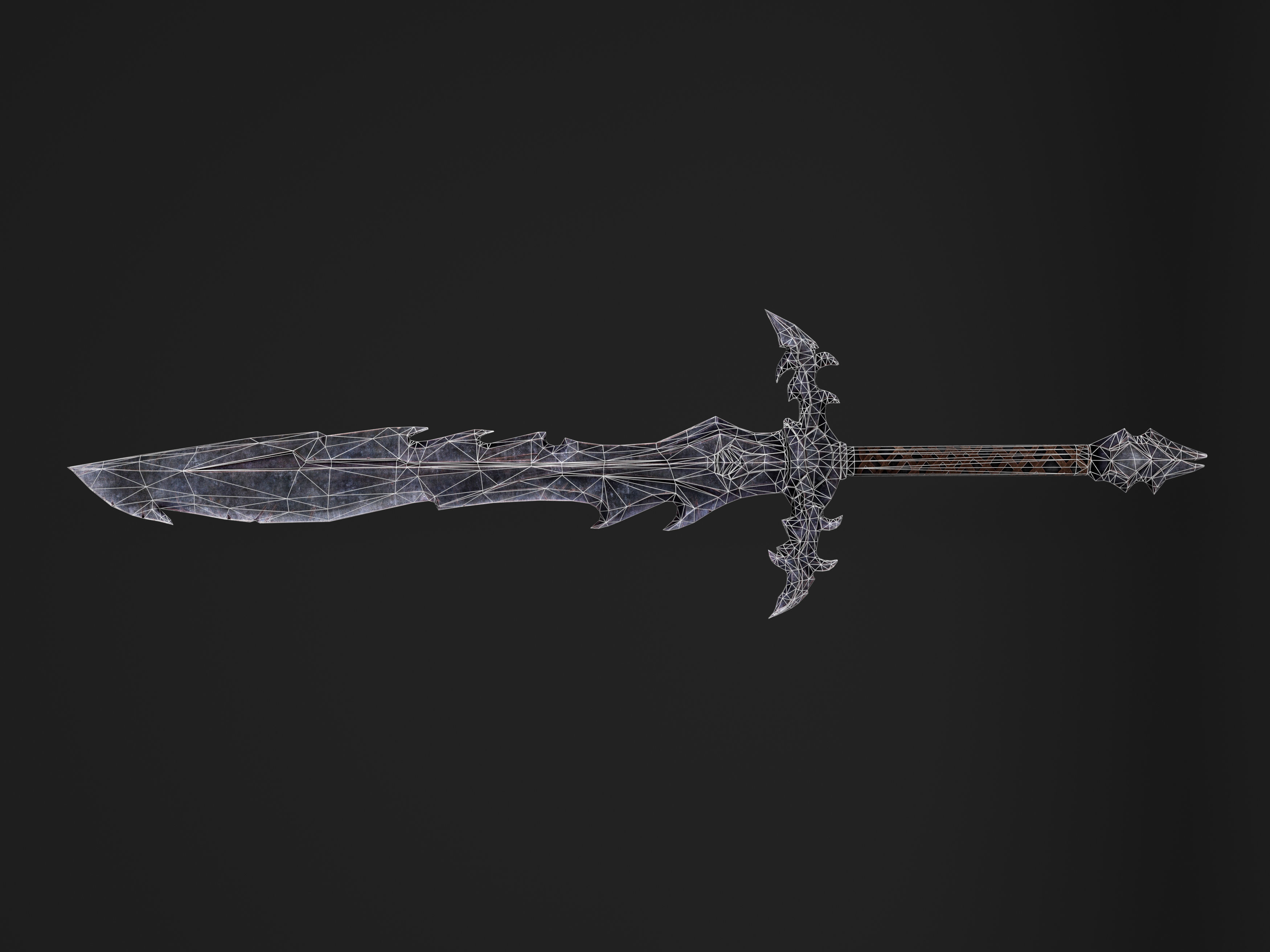 Hook Sword Low-poly 3D model_1