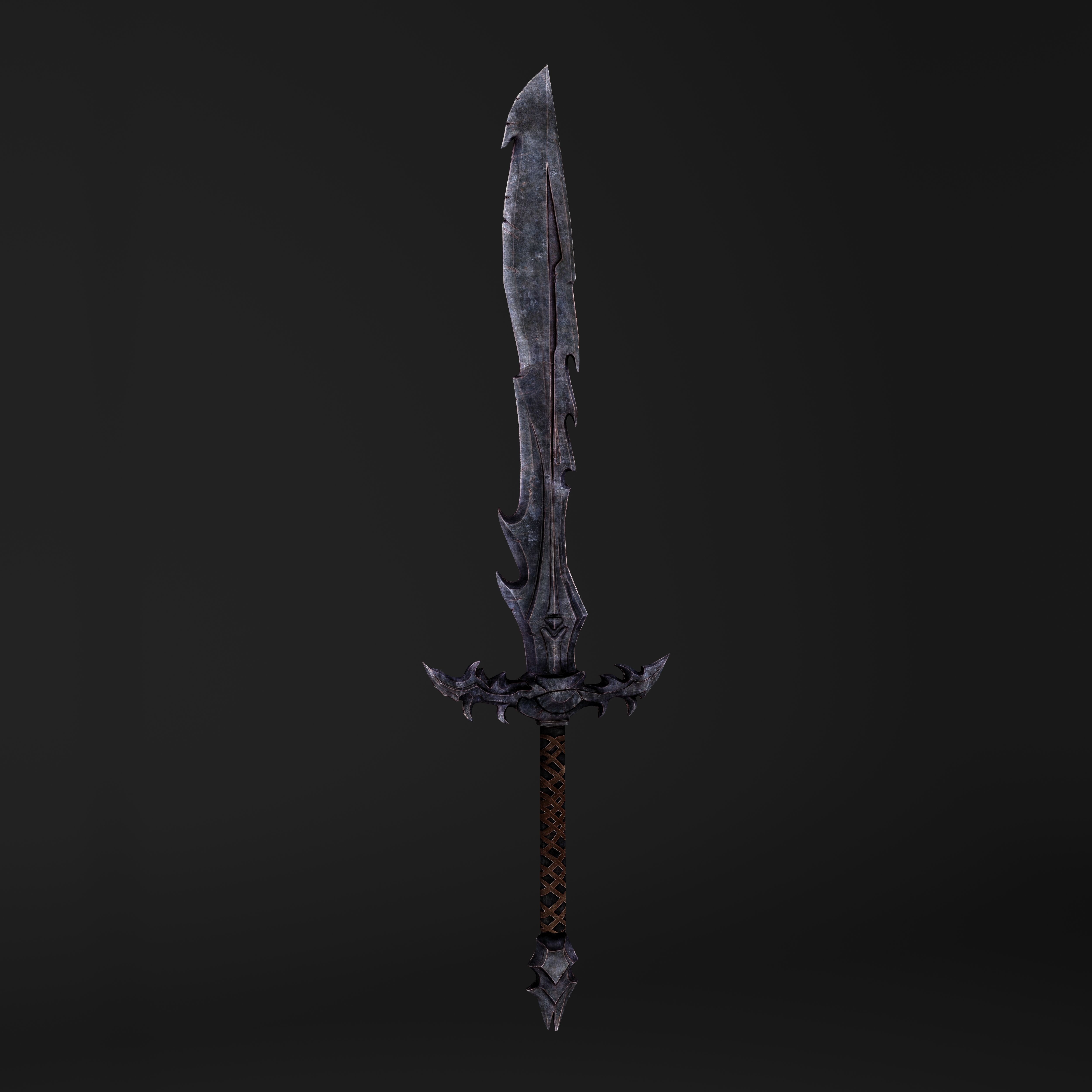 Hook Sword Low-poly 3D model_5