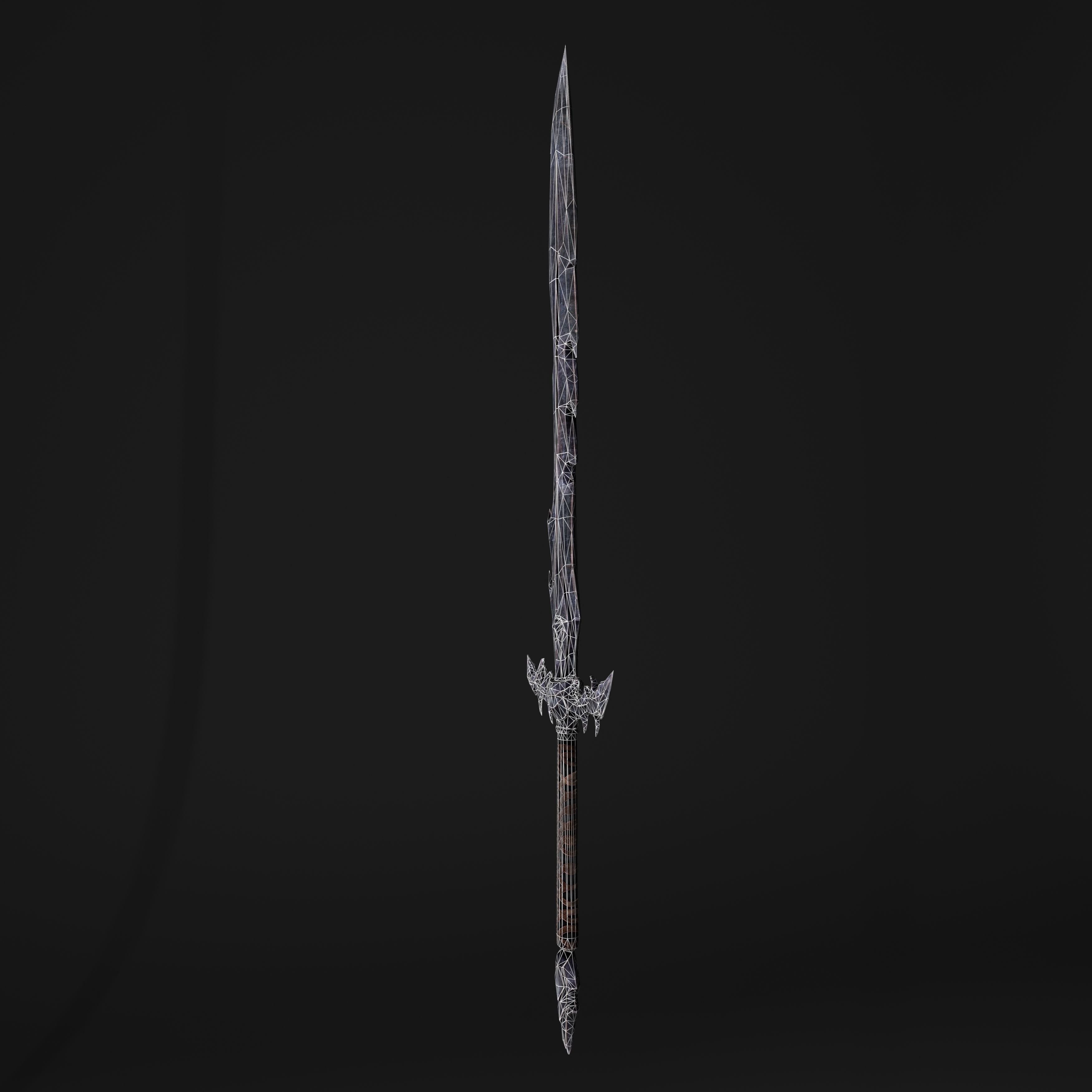 Hook Sword Low-poly 3D model_20