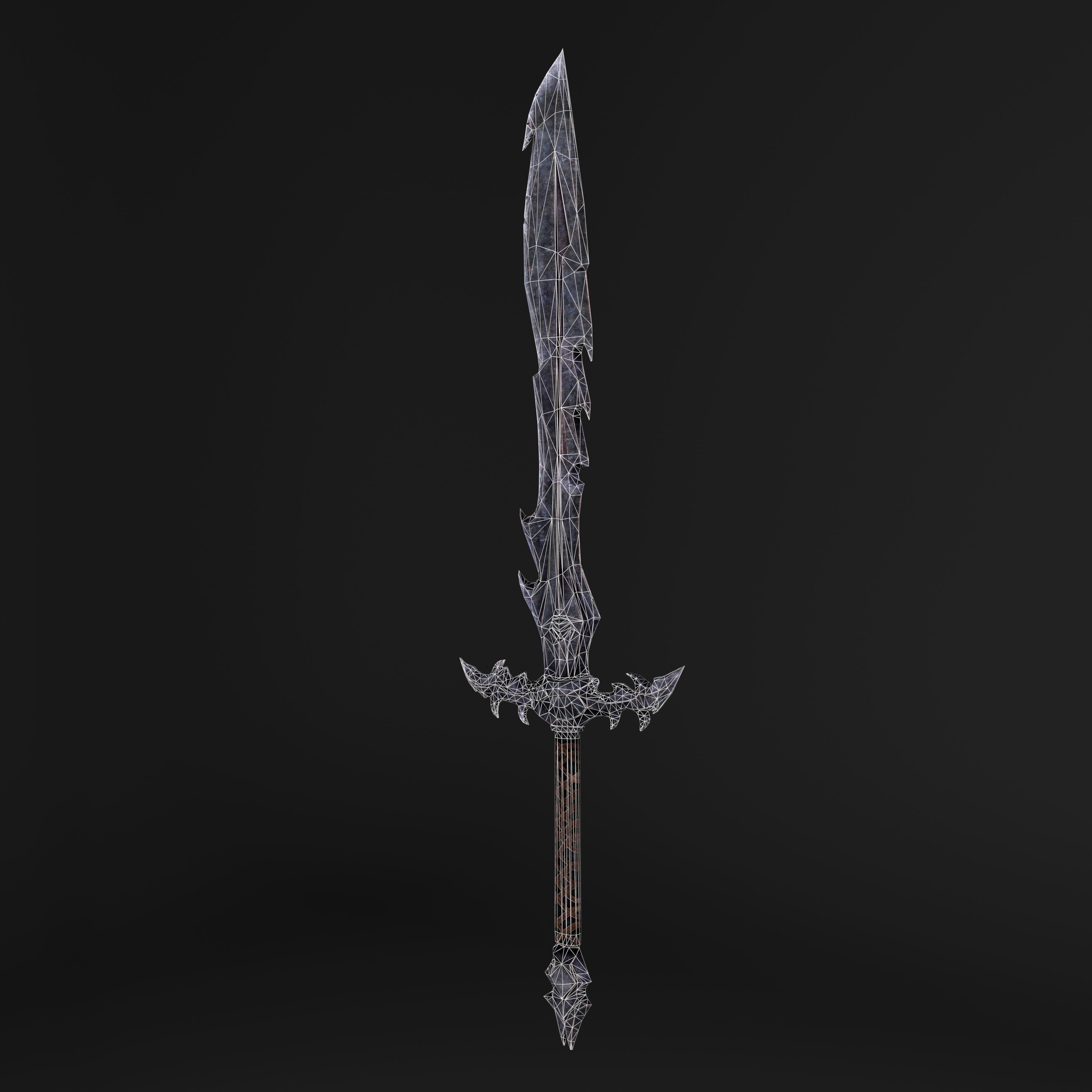 Hook Sword Low-poly 3D model_18