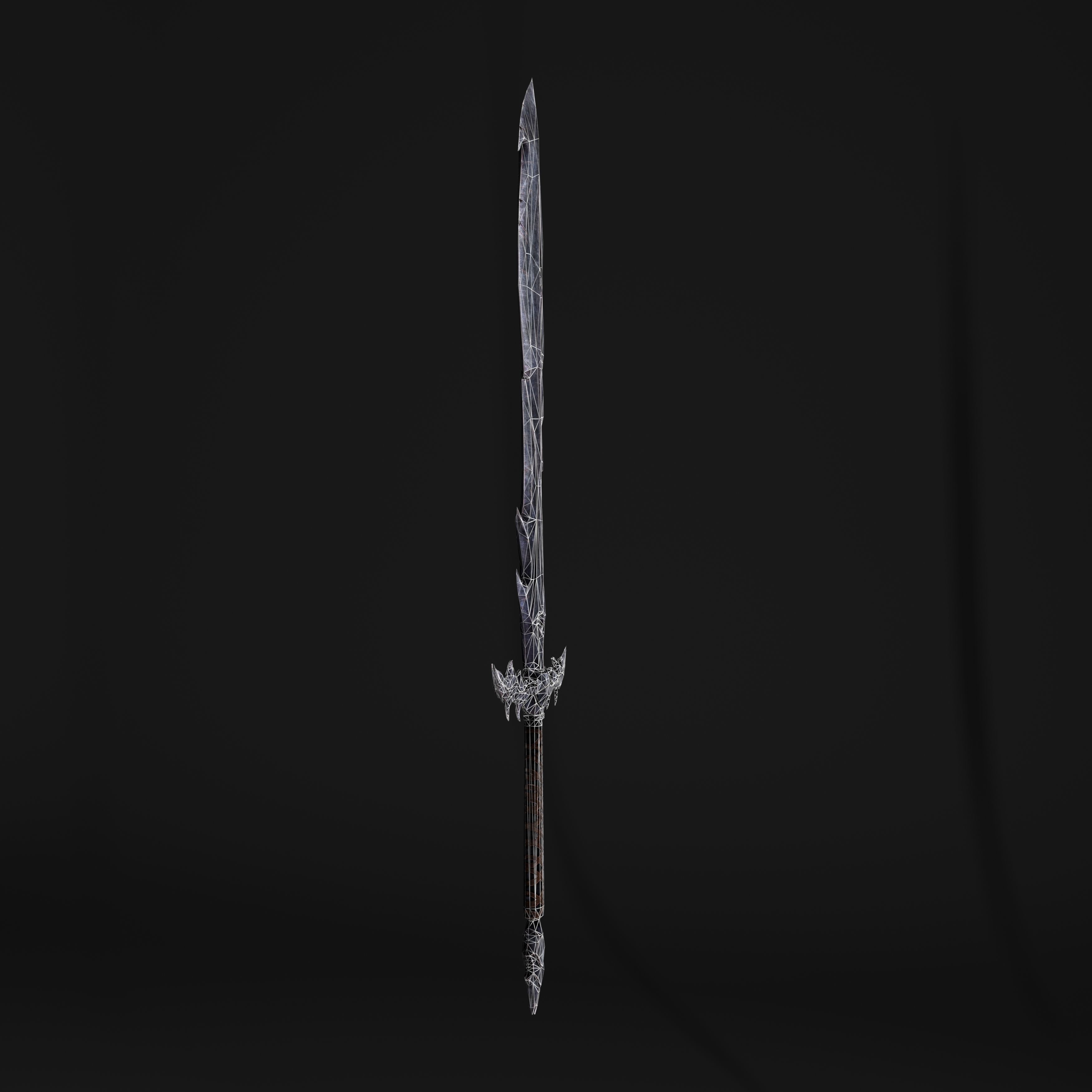 Hook Sword Low-poly 3D model_12