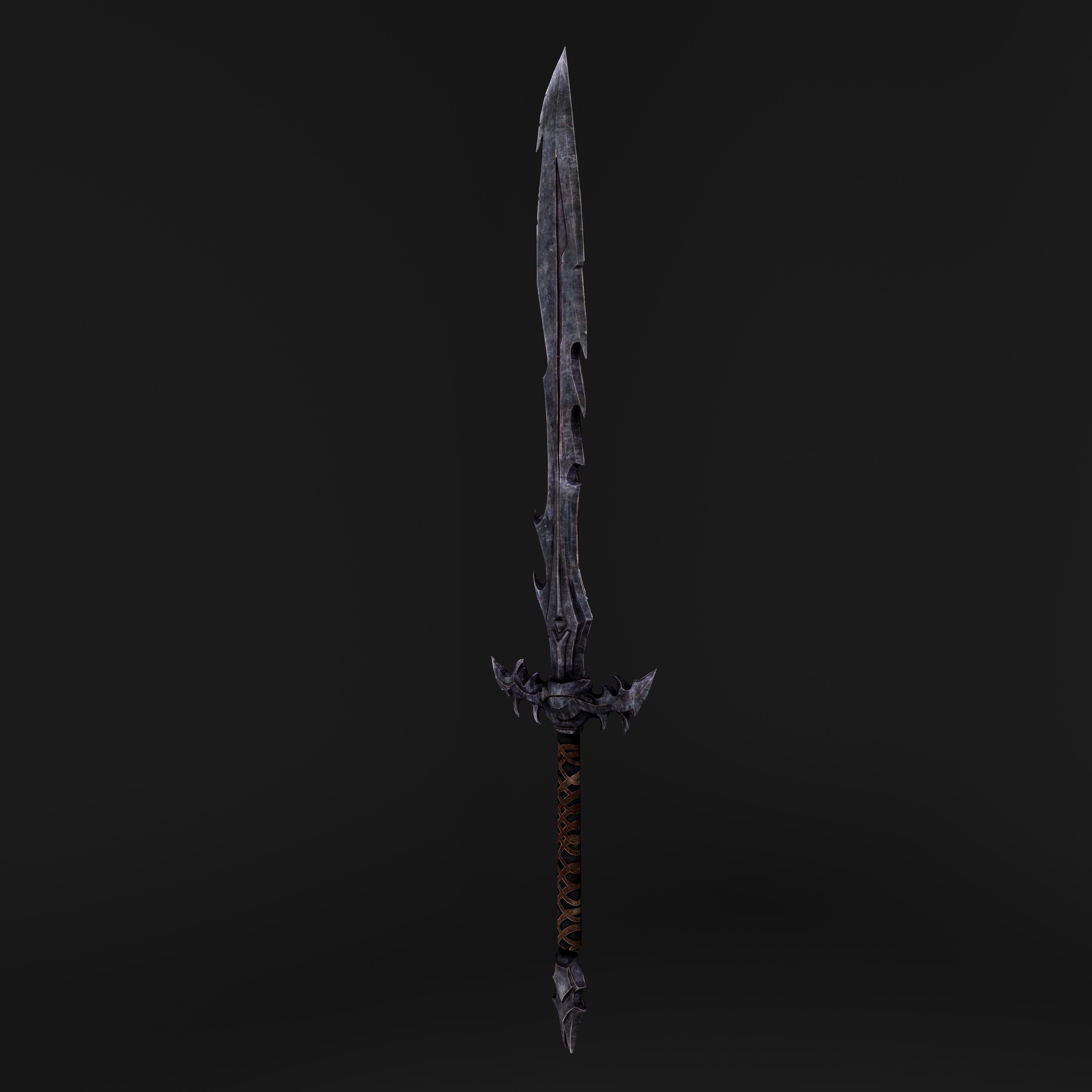 Hook Sword Low-poly 3D model_9