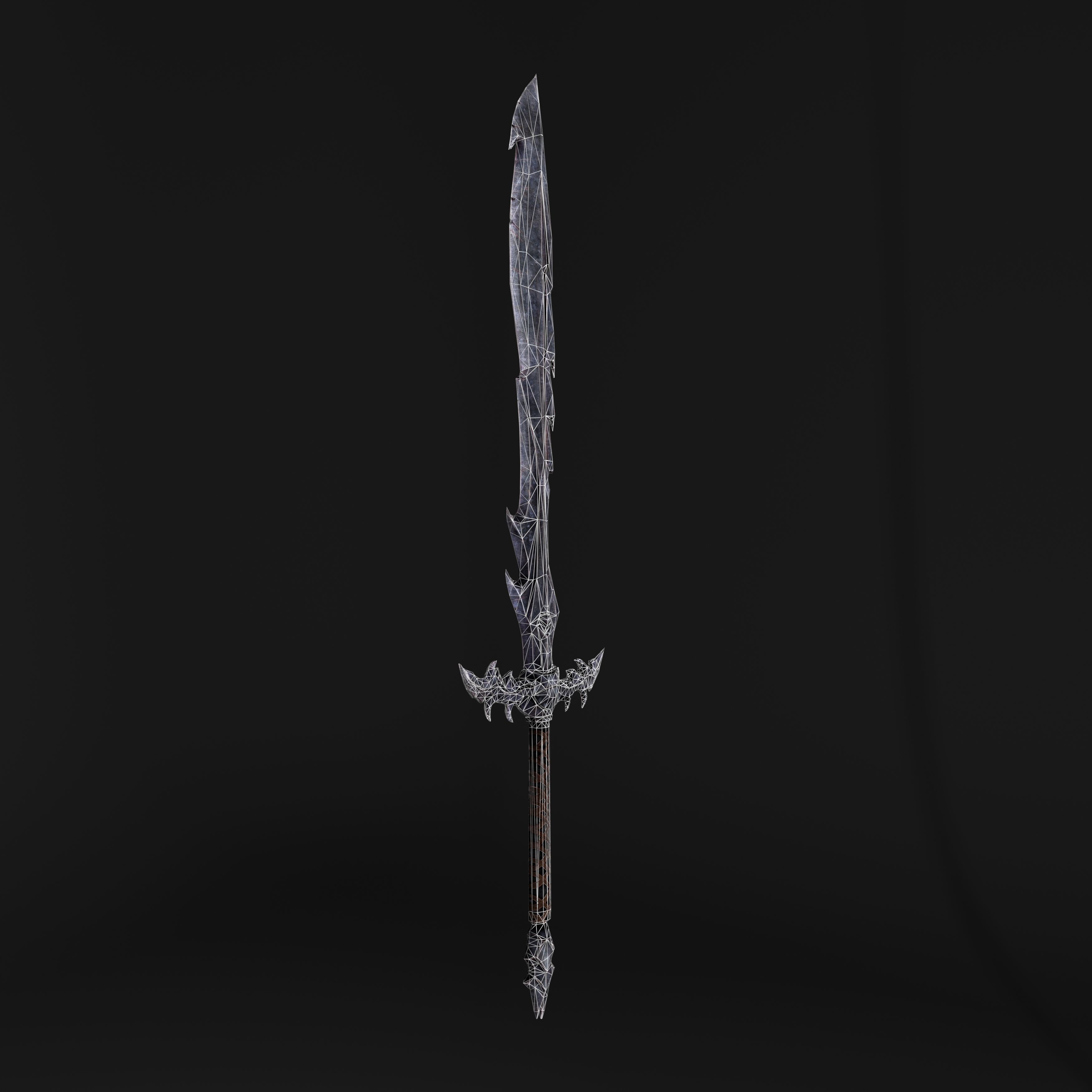Hook Sword Low-poly 3D model_13