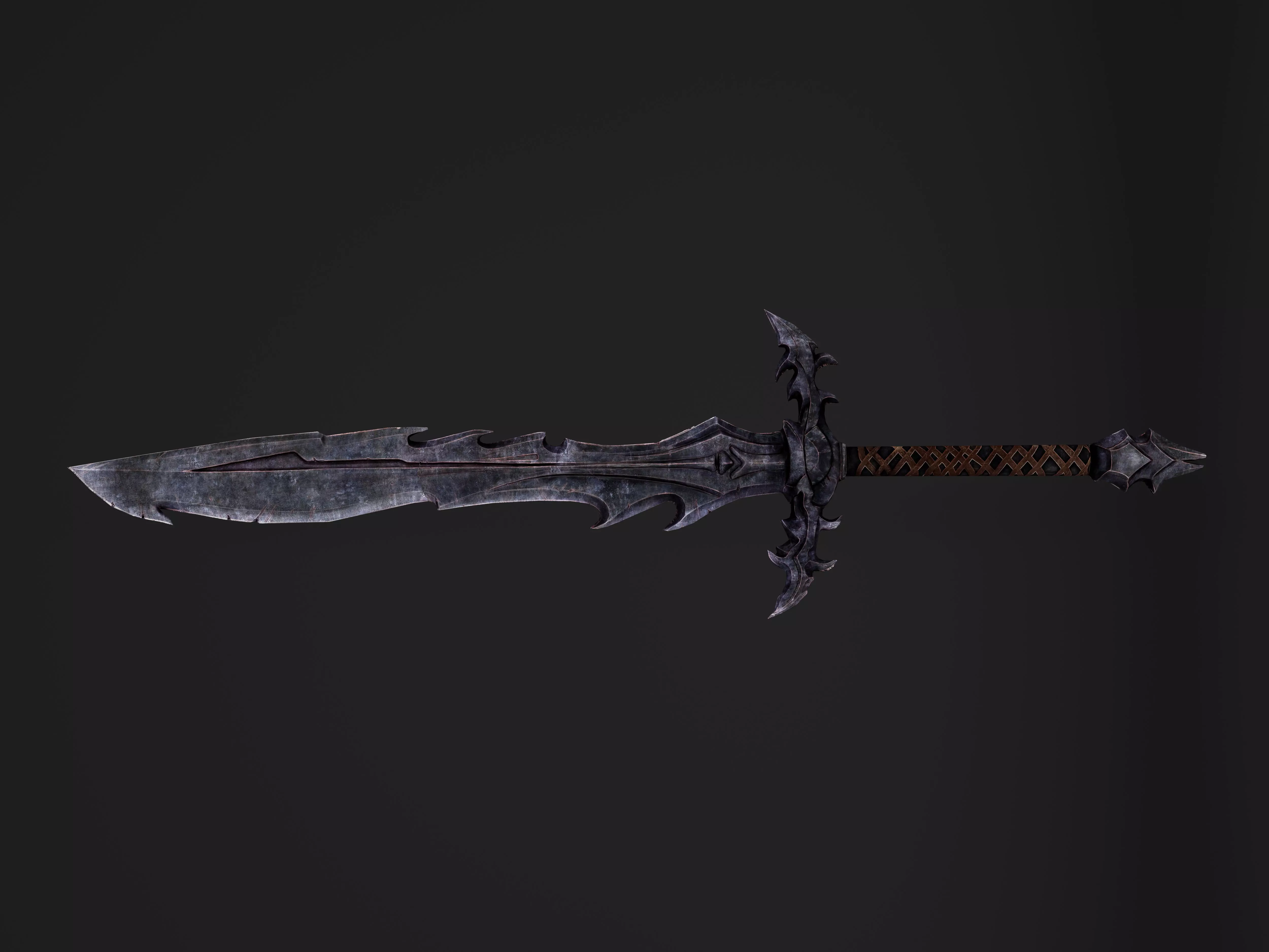 Hook Sword Low-poly 3D model_0