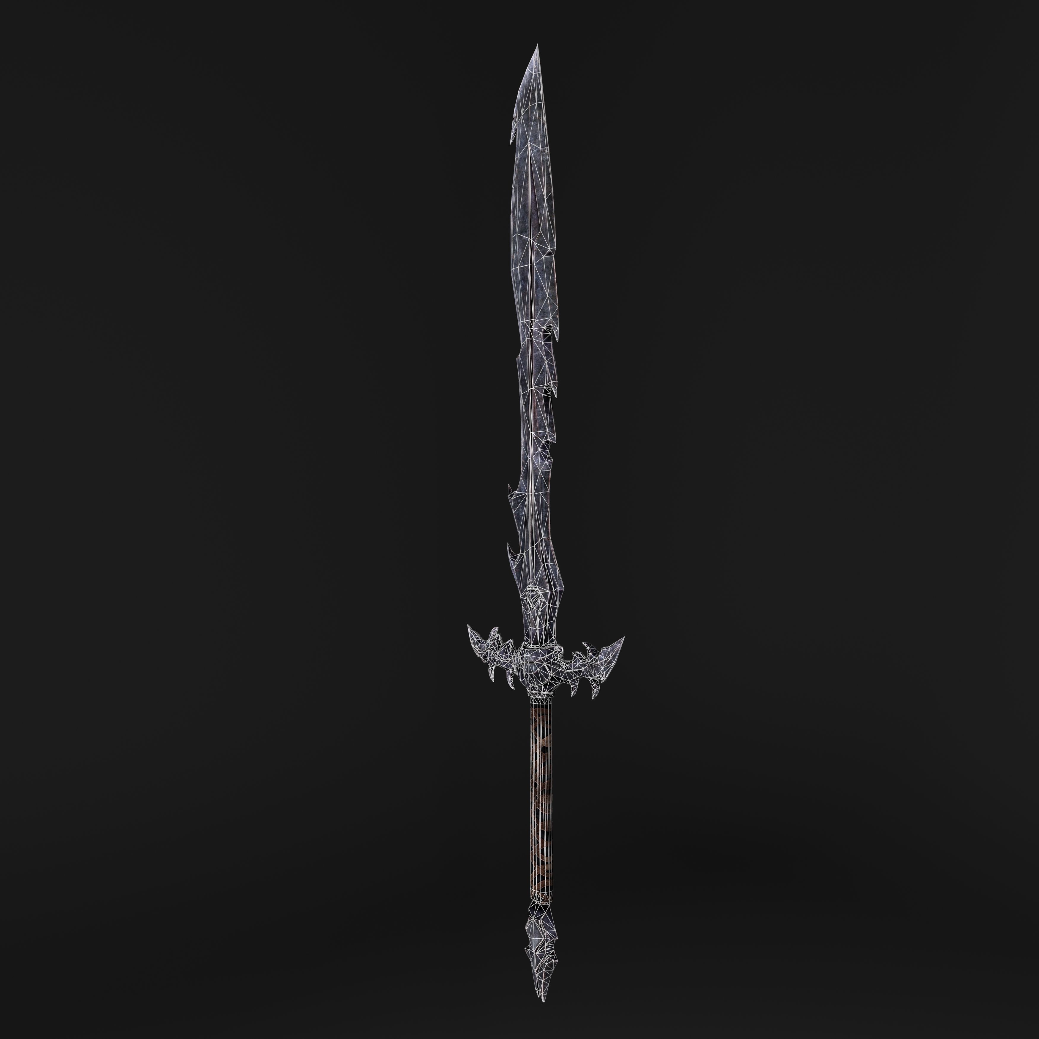 Hook Sword Low-poly 3D model_19