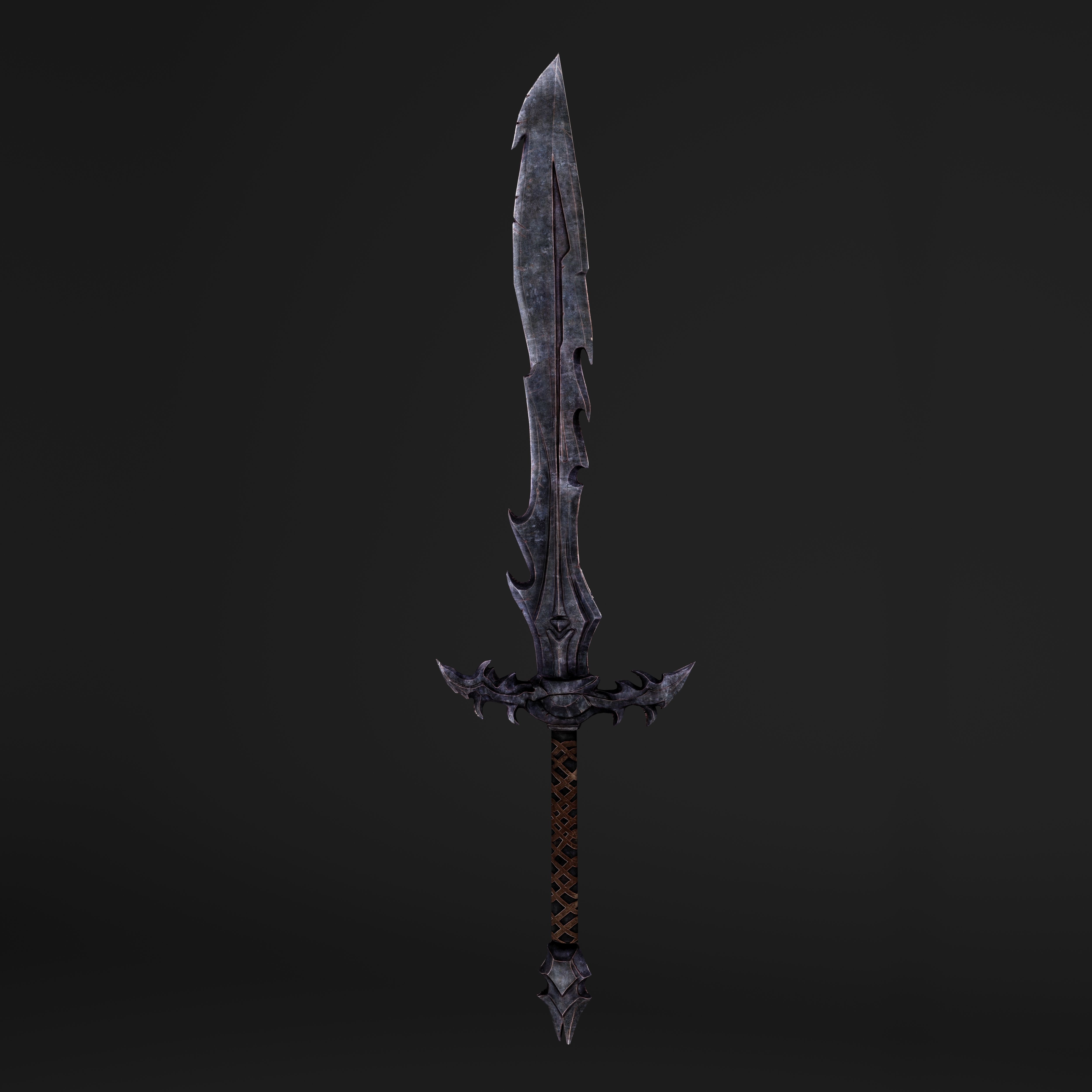 Hook Sword Low-poly 3D model_7